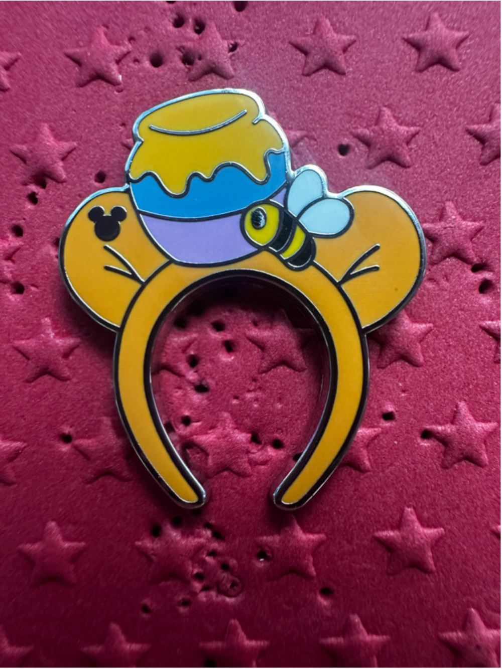Disney Pin Winnie The Pooh Ear Headband Disneyland Hidden Mickey Wave A 2025